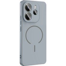 Gpack Xiaomi Redmi Note 14 Uyumlu Kılıf Meta Araç Tutucu Özellikli Silikon Gri