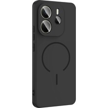 Gpack Xiaomi Redmi Note 14 Uyumlu Kılıf Meta Araç Tutucu Özellikli Silikon Siyah