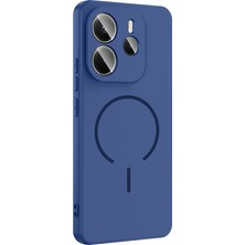 Gpack Xiaomi Redmi Note 14 Uyumlu Kılıf Meta Araç Tutucu Özellikli Silikon Lacivert