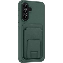 Gpack Samsung Galaxy A36 Uyumlu Kılıf Bikart Kartlıklı Standlı Tpu Koyu Yeşil