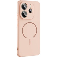 Gpack Xiaomi Redmi Note 14 Uyumlu Kılıf Meta Araç Tutucu Özellikli Silikon Pembe