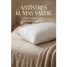 YUNUSOĞLU HOME Antistres Kumaş Elyaf Dolgulu Yastık Dikdörtgen Beyaz Rahat Uyku Yastığı 50 x 70 cm 800GR