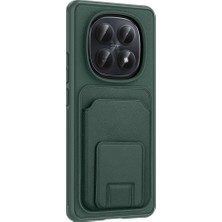 Gpack Xiaomi Redmi Note 15 Uyumlu Kılıf Bikart Kartlıklı Standlı Tpu Koyu Yeşil