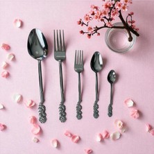 Enashop Paslanmaz Çelik Kaşık Çatal Seti-30 Parça-Gül Model
