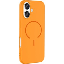 Gpack iPhone 17 Uyumlu Kılıf Meta Araç Tutucu ve M-Safe Şarj Özellikli Silikon Turuncu