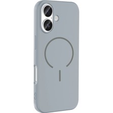 Gpack iPhone 17 Uyumlu Kılıf Meta Araç Tutucu ve M-Safe Şarj Özellikli Silikon Gri