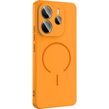 Gpack Xiaomi Redmi Note 14 Uyumlu Kılıf Meta Araç Tutucu Özellikli Silikon Turuncu