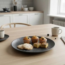 Külsan M11923.G - Tilda Mat 6'lı Gri Yuvarlak Servis Tabak Seti 23 Cm, Thermoset Melamin