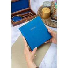 Dival Notebook 16,5X16,5 cm Mavi Yumuşak Deri Kapak Noktalı Tarihsiz Dikişli Not Okul Defteri
