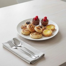 Külsan M11923. Cw - Tilda Matt 6'lı Krem Beyaz Yuvarlak Servis Tabak Seti 23 Cm, Thermoset Melamin