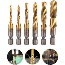 Depomega 6 Parça Delme Havşa Diş Açma Kılavuz Matkap Uç Seti Ahşap Alüminyum Plastik Delme