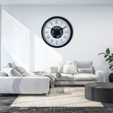 Lowell Home Roma Signature 60 cm Çarklı Siyah Duvar Saati LWLHM-RSYT367