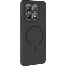 Gpack Xiaomi 14T Pro Uyumlu Kılıf Meta Araç Tutucu ve M-Safe Şarj Özellikli Silikon Siyah