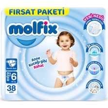 Najmaddin Molfix Bebek Bezi Fırsat Paketi 6 Beden 15+ kg 38 Adet