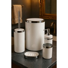 Feyza Design 5'li Banyo Seti, Yuvarlak Akrilik Aksesuarlar ve Temizlik Ürünleri