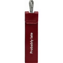 Probably Late KeinxDesa Kırmızı Deri Anahtarlık