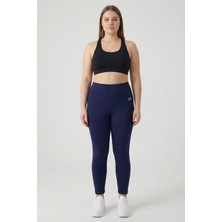 Indigo Yüksek Bel Toparlayıcı Battal Büyük Beden Kadın Tayt- 94650