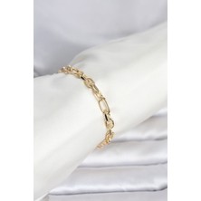 Ayder Timya CM 14K Gold Renk Kalın Zincir Model Kadın Bileklik - TJ-BB8302 TG/Tmy229589