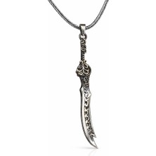DMR Elegance Gümüş Desenli Zülfikar Kılıcı Erkek Kolye