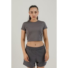 Airlife Sportswear Kısa Kollu Kadın Sporcu Tişörtü Smoked