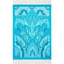 Etro Paisley Desenli Mavi %100 Pamuk, Italyan Tasarımı Battaniye