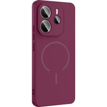 Gpack Xiaomi Redmi Note 14 Uyumlu Kılıf Meta Araç Tutucu Özellikli Silikon Mürdüm