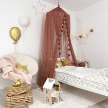 Pamuka Tül Cibinlik Basic Pinkish Brown Polyester Malzeme ile Yatak Başında Kullanım için Sevimli Aksesuar