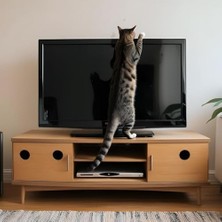 Dextron Tv Sabitleme Askısı - Bebek ve Evcil Hayvan Için Devrilme Önleyici Metal Tokalı V Tipi Deprem Güvenlik Seti - Delmeden Montaj