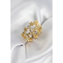 Ayder Timya Zirkon Taşlı 2'li Model Gold Renk Kadın Yüzük - TJ-BYK3936 TG/Tmy230177