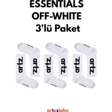 Arteziahn Essentials Offwhite - Beyaz 3'lü Unisex Spor & Lifestyle Havlu Taban Çorap Paketi