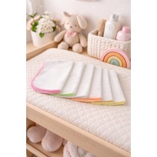 Tekstil Stokları 12 Adet %100 Pamuk 24X24 cm Yumuşak Doku Bebek Ağız Bezi