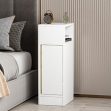 Betroya Buse Modern Komodin Suntalam Malzemeden Beyaz Renkli Şık Tasarım 74 cm Yükseklik