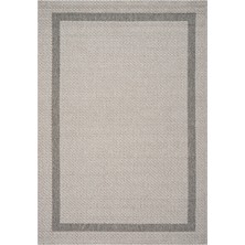 Koza Halı Retro Plain Krem Gri Bordürlü Halı A3234A