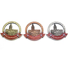 Istanbul Temalı Metal Magnet Galata Kulesi Yuvarlak Tasarım