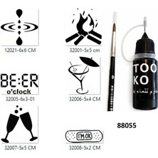 Airbrush Tattoo Summer Tasarımlar Likit Kalem Uçlu Geçici Dövme Seti Fırça Hediyeli