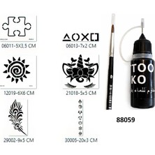 Airbrush Tattoo Özgür Ruhlu Likit Kalem Uçlu Geçici Dövme Seti Fırça Hediyeli