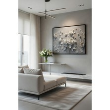 Safir Design Minimalist Beyaz Güller Temalı Çerçeveli Tablo