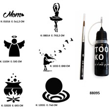 Airbrush Tattoo Hayal Gücü Modelleri Likit Kalem Uçlu Geçici Dövme Seti Fırça Hediyeli