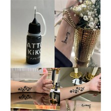 Airbrush Tattoo Pusula Kobra Likit Kalem Uçlu Geçici Dövme Seti Fırça Hediyeli