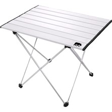 Kamp Ayısı® Küçük Alüminyum Katlanabilir Kamp ve Piknik Masası, Çantalı, Gri