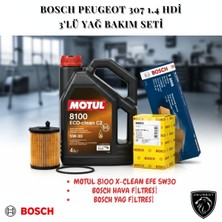 Peugeot 307 1.4 Hdı Bosch 3'lü Yağ Bakım Seti – Motul 8100 X-Clean Efe 5W30 + Bosch Yağ Filtresi + Bosch Hava Filtresi