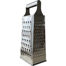 Ezmk Ev Gereçleri 4 Taraflı Büyük Boy Paslanmaz Çelik Rende, Metal Saplı Rende