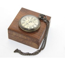 Ahşap Kutulu Pirinç Köstekli Saat Model 10