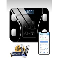 Smartness Dijital Baskül Yağ Su Kas Vücut Kitle Endeksi Kilo Ölçer Tartı Pil Hediyeli