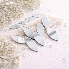 25 Adet Damla (Yaprak) Ayna Parçası 5X10 cm | Dekoratif Cam Mozaik Hobi Aynası