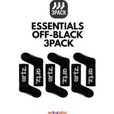 Arteziahn Essentials Off-Black - Siyah 3'lü Unisex Spor & Lifestyle Havlu Taban Çorap Paketi