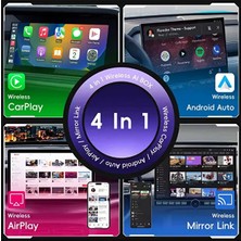 Radoon Yeni 4ın1 Kablosuz Ekran Yansıtma (Ios-Androıd Uyumlu) Carplay Android Auto Adaptörü