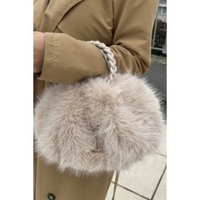 Mollycrush Kadın Peluş Omuz Çantası Gold Zincir Askılı Çanta
