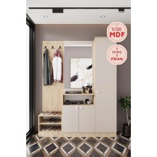 Evora-20 188 cm Lüks, Mdf Vestiyer Portmanto Dolabı.