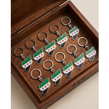 Zaytoon 10\'lu Unisex Suriye Haritası Içinde Yeni Bayrağı Mineli Anhatarlğı A300032-10